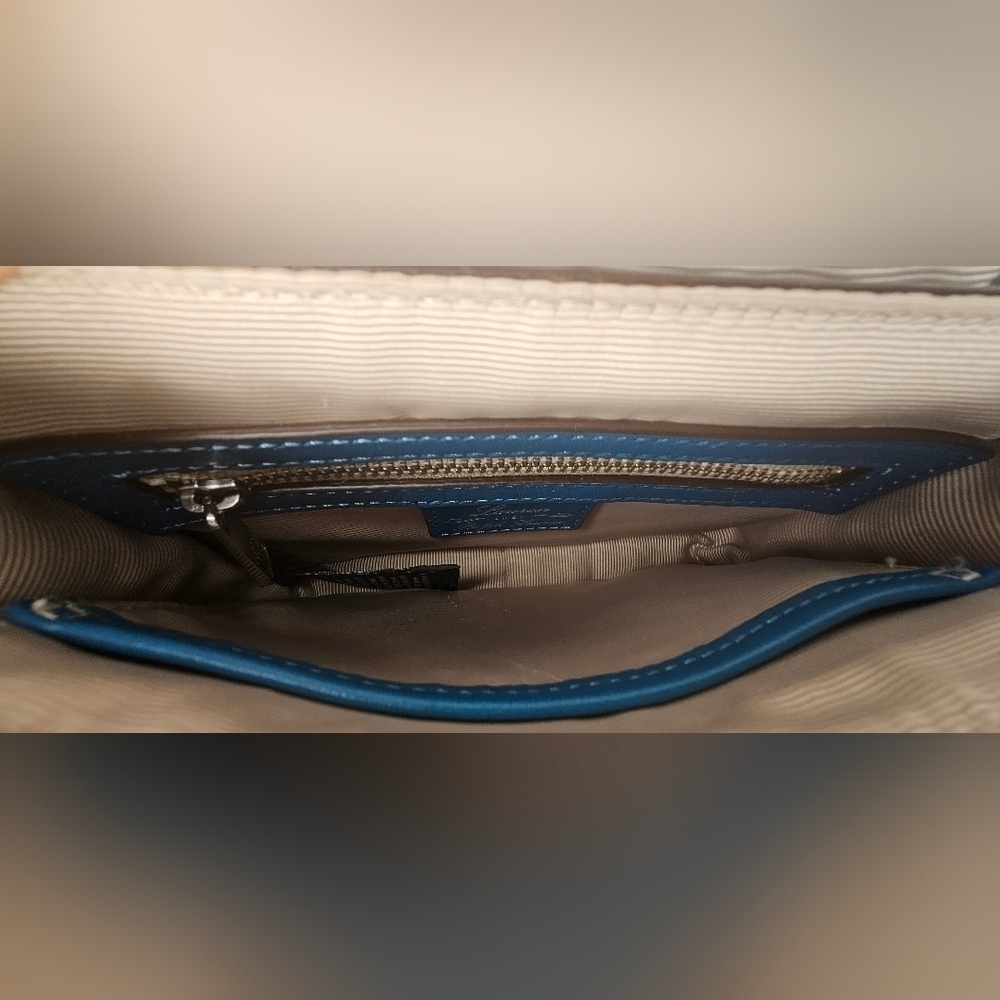 Ralph Lauren Blue Leather Mini Messenger Crossbody Bag - Picture 15 of 15